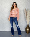 Marcy Smocked Floral Top - Salmon Multi