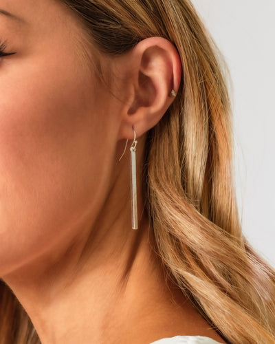 Mary Bar Earrings - Silver