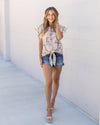 Mckinley Multi Print Front Tie Top - Light Salmon