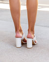 Meg Braided Slip On Heels - White