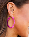 Meg Hoop Earrings - Hot Pink