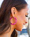 Meg Hoop Earrings - Hot Pink