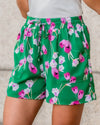 Melody Floral Shorts - Kelly Green