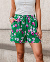 Melody Floral Shorts - Kelly Green