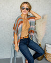 Micah Lightweight Cardigan - Olive Multi
