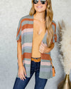 Micah Lightweight Cardigan - Olive Multi