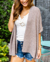 Mila Ribbed Oversized Cardigan - Taupe
