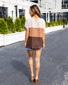 Mindy Color Block Top - Tan Multi