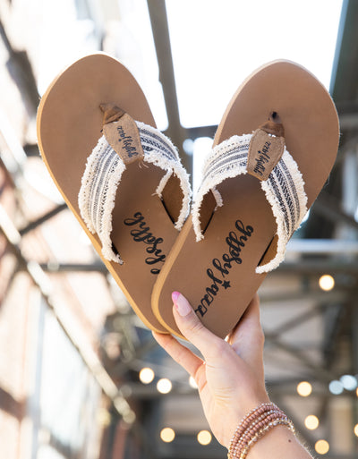 Miranda Flip Flops - Black/Cream
