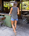 Oceanside V-Neck Tank - Black/Off White