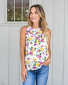 Penni Floral Lace Tank - White