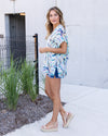 Phoebe Multi Print V-Neck Top - Mint