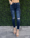 Piper Distressed Skinny Jeans - Dark Wash