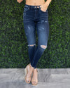 Piper Distressed Skinny Jeans - Dark Wash