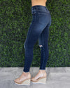 Piper Distressed Skinny Jeans - Dark Wash