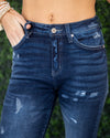 Piper Distressed Skinny Jeans - Dark Wash