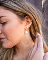 Poppy Druzy Hoop Earrings - Light Blush