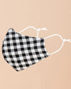 Rachel Gingham Face Mask - Black/White