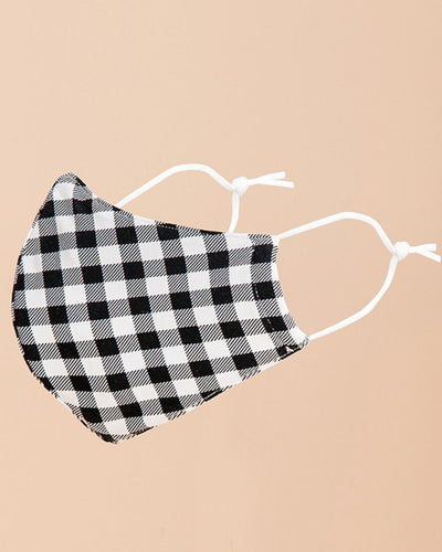 Rachel Gingham Face Mask - Black/White