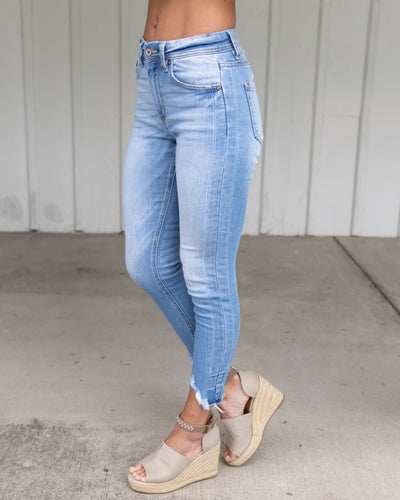 Reanna High Rise Distressed Skinny Jean - Light Wash