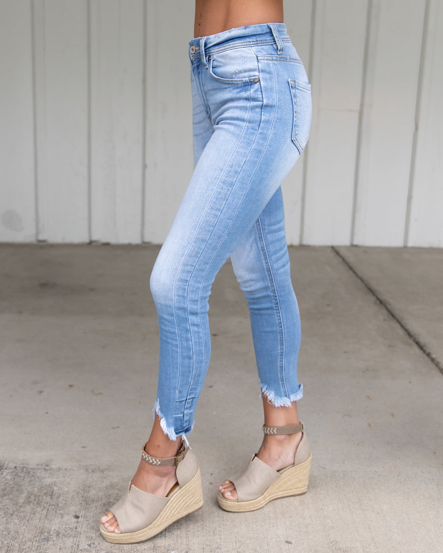 Reanna High Rise Distressed Skinny Jean - Light Wash