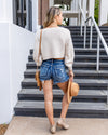 Reece Cropped Boat Neck Sweater - Cream