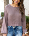 Reece Cropped Boat Neck Sweater - Mocha