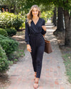 Rosalie Crossover Pocketed Jumpsuit - Black