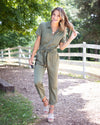 Rosie Zip Up Pocketed Jumpsuit - Olive