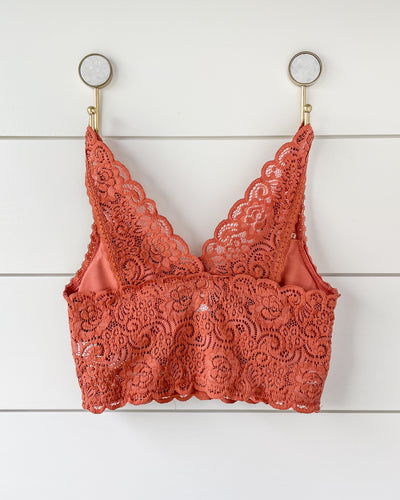 Selena Lace Bralette - Brick