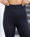 Shauna Fitted Front Slit Ponte Pants - Black
