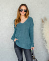 Shauna V-Neck Sweater - Steel Blue