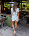 Shay Mixed Media Top - Light Blue