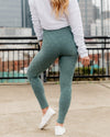 Shelby Textured Star High Waisted Leggings - Sea Green