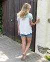 Simple Statement Color Block Top - Sage