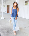 Simply Southern Plaid Tank - Navy