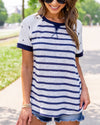 Star Spangled Stripe Top - Navy/Off White