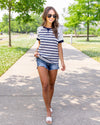 Star Spangled Stripe Top - Navy/Off White