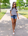 Star Spangled Stripe Top - Navy/Off White