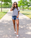 Star Spangled Stripe Top - Navy/Off White