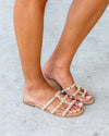 Stevie Studded Slip On Sandals - Tan