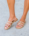 Stevie Studded Slip On Sandals - Tan