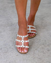 Stevie Studded Slip On Sandals - White