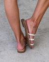 Stevie Studded Slip On Sandals - White