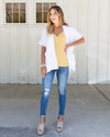 Summer Lightweight Pocketed Cotton Cardigan - White