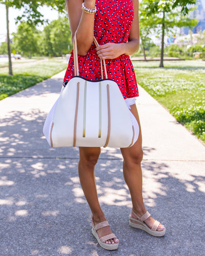 Summer Mode Neoprene Handbag - Beige