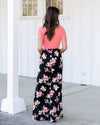 Sunset Moments Floral Maxi Dress - Coral