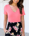 Sunset Moments Floral Maxi Dress - Coral