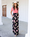 Sunset Moments Floral Maxi Dress - Coral