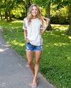 Tara Camo Color Block Top - Cream